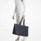Jet Set Travel Large Signature Logo Print Woven Tote Bag