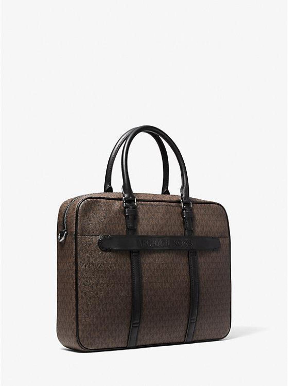 Hudson Logo and Leather Briefcase
