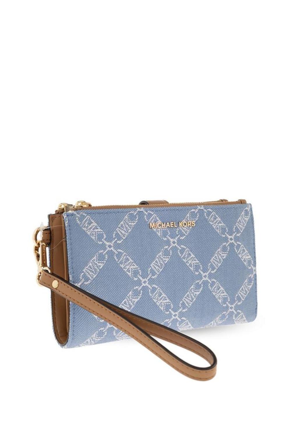 Michael Michael Kors Monogram Jacquard Zipped Denim Wallet