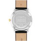 Unisex Three Hand Quartz Black Leather Strap Watch 36mm