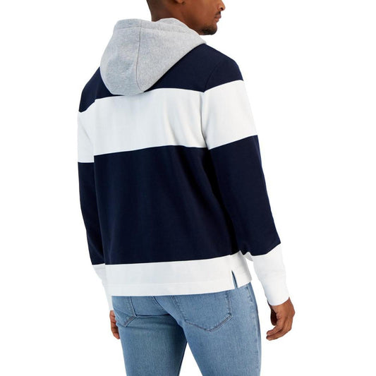 Men's Rugby Stripe Hooded Pullover