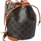 CELINE Logo Drawstring Small Coated Canvas & Leather Bucket Bag