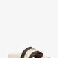 Brandy Metallic Striped Logo Slide Sandal