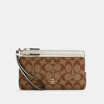 COACH Double Zip Wallet In Signature Canvas