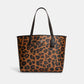 Coach Outlet City Tote With Leopard Print And Signature Canvas Interior