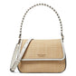Hudson Woven Straw Medium Convertible Flap Shoulder Bag
