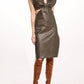 Vegan Leather Cut Out Mini Dress In Forestina