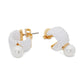 Francesca Gold-Tone Imitation Pearl & Raffia Mini Hoop Earrings