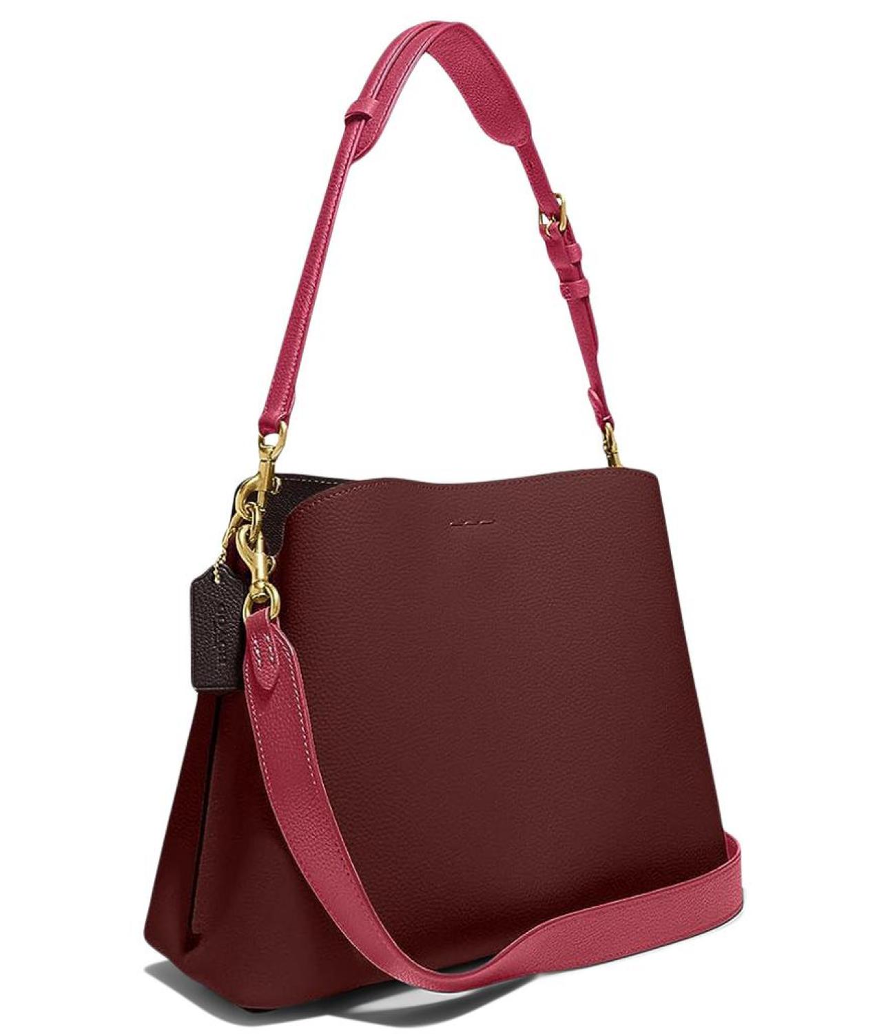 Color-Block Leather Willow Shoulder Bag
