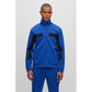 Cotton-blend zip-up sweatshirt with tape trims