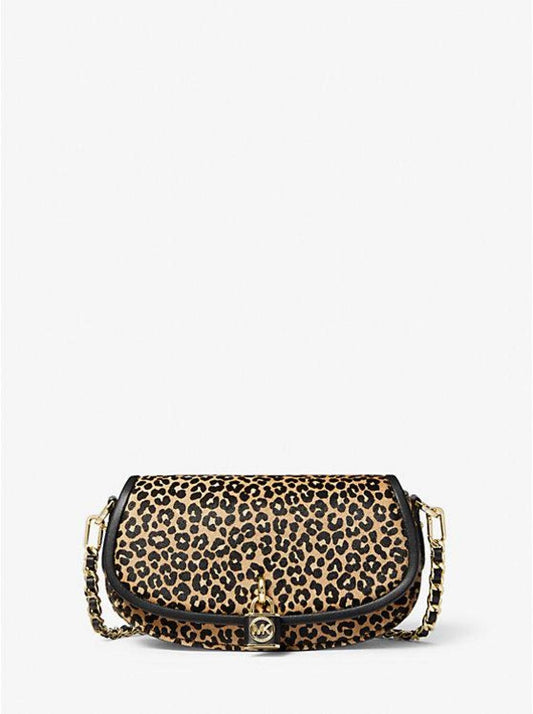 Mila Small Leopard Print Calf Hair Shoulder Bag