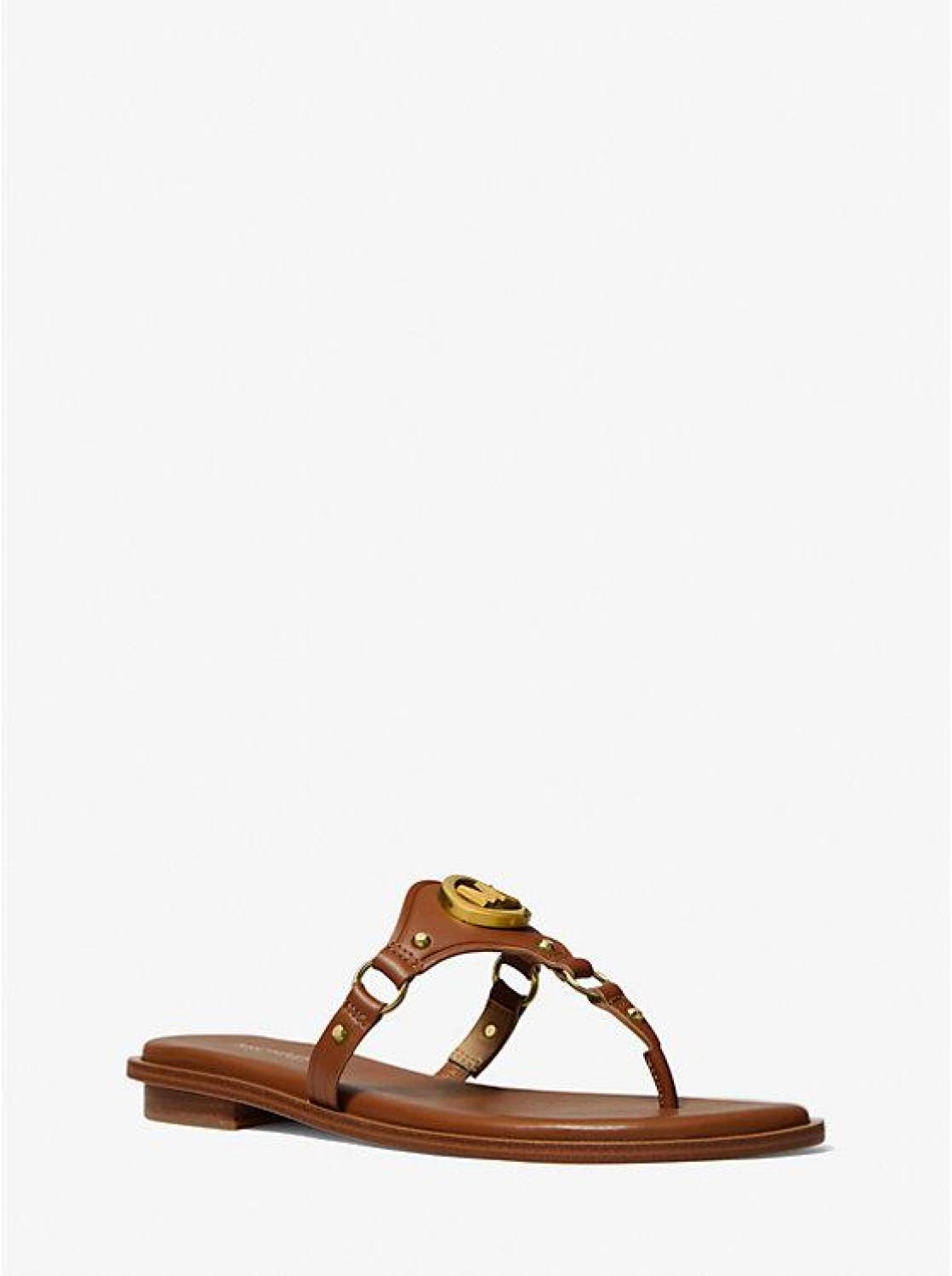 Conway Logo Charm Leather Sandal
