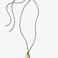 Precious Metal-Plated Brass and Silk Pebble Necklace