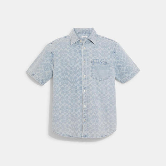 Coach Outlet Signature Denim Short Sleeve Shirt