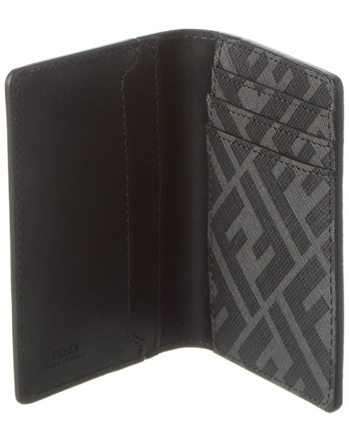 FENDI FF Squared Leather Card Holder