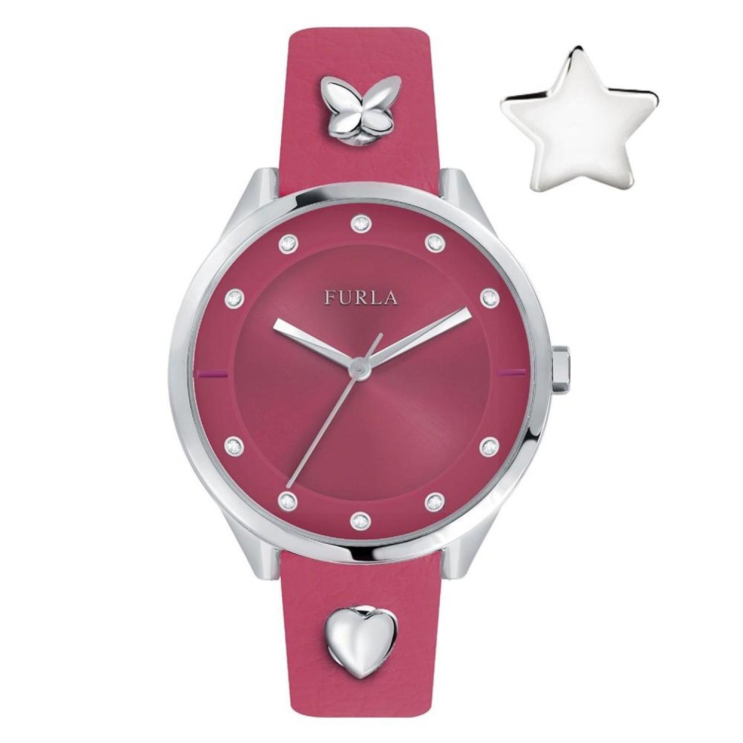 Women's Pin Pink Dial Calfskin Leather Watch