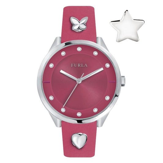 Women's Pin Pink Dial Calfskin Leather Watch