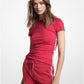Logo Tape Organic Cotton Ruched T-Shirt
