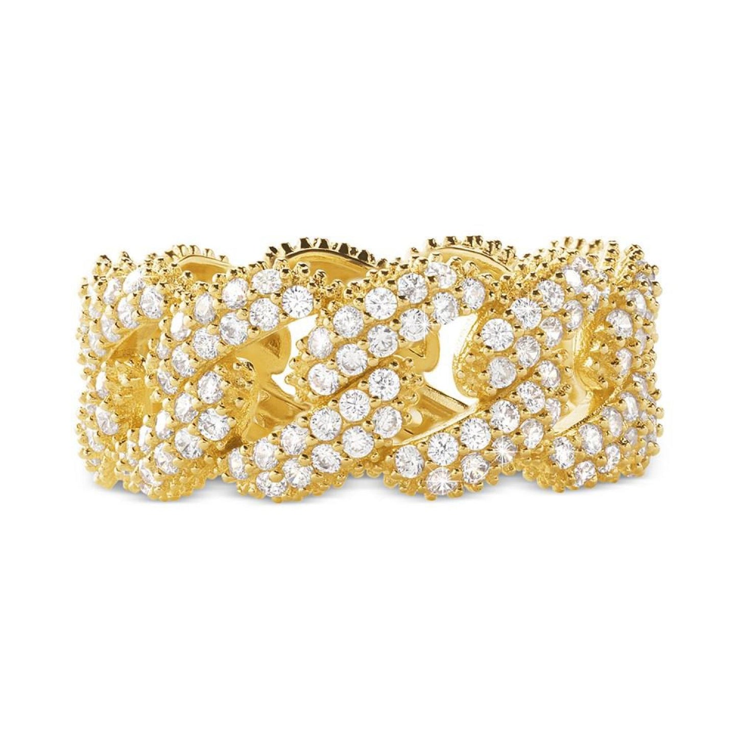 Sterling Silver Cubic Zirconia Link Statement Ring