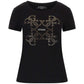 Women's Crewneck Embellished-Logo Short-Sleeve Top