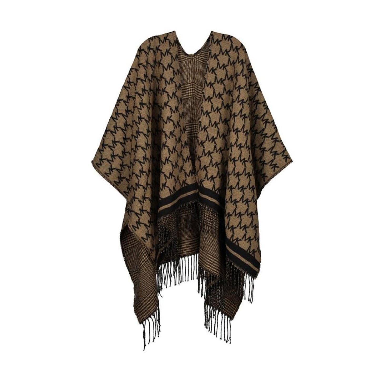 Reversible Logo Plaid Fringe Kimono