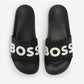 Men Kirk Slide Logo Rubber Slip On In Black