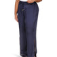 Plus Size Solid High Slit Pants