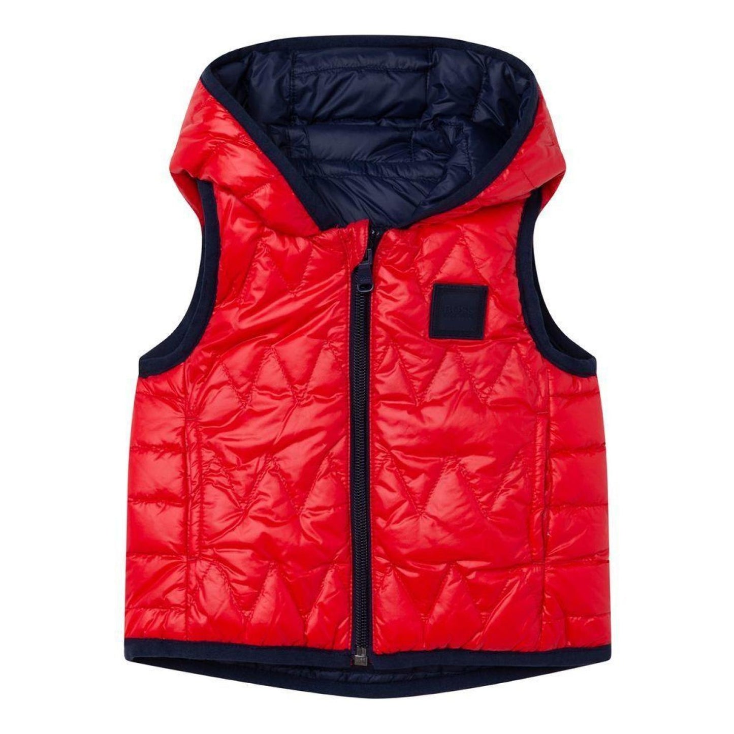 Reversible Red & Navy Sleeveless Jacket