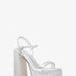 Laci Embellished Metallic Leather Platform Sandal