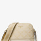 Jet Set Large Metallic Empire Logo Jacquard Dome Crossbody Bag