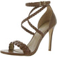 Womens Faux Leather Braided Heels