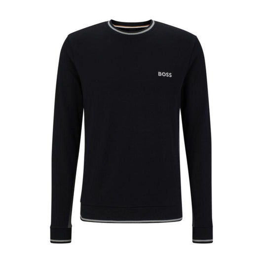 Cotton-blend loungewear sweatshirt with embroidered logo