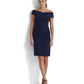 Crepe Off-the-Shoulder Cocktail Dress