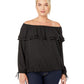 Plus Size Ruffle Peasant Top