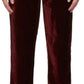 Red 'The Liquid Velvet' Trousers