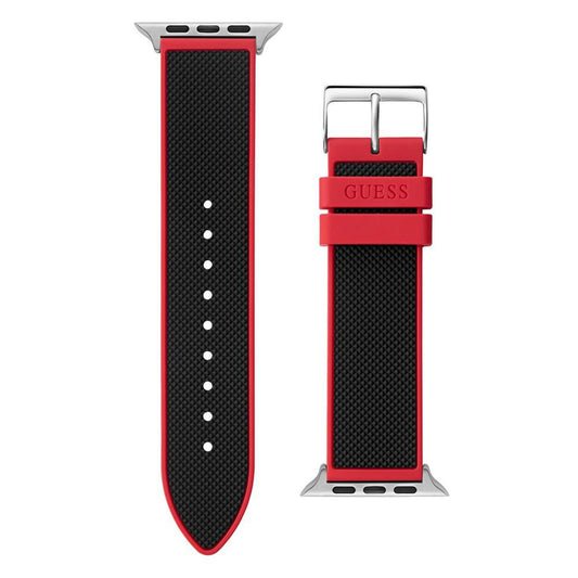 Men's Black on Red Silicone band compatible with Apple 42mm, 43mm, 44mm watch