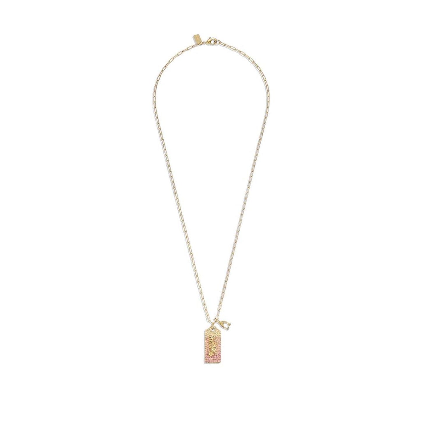 Signature Pave Tag Pendant Necklace