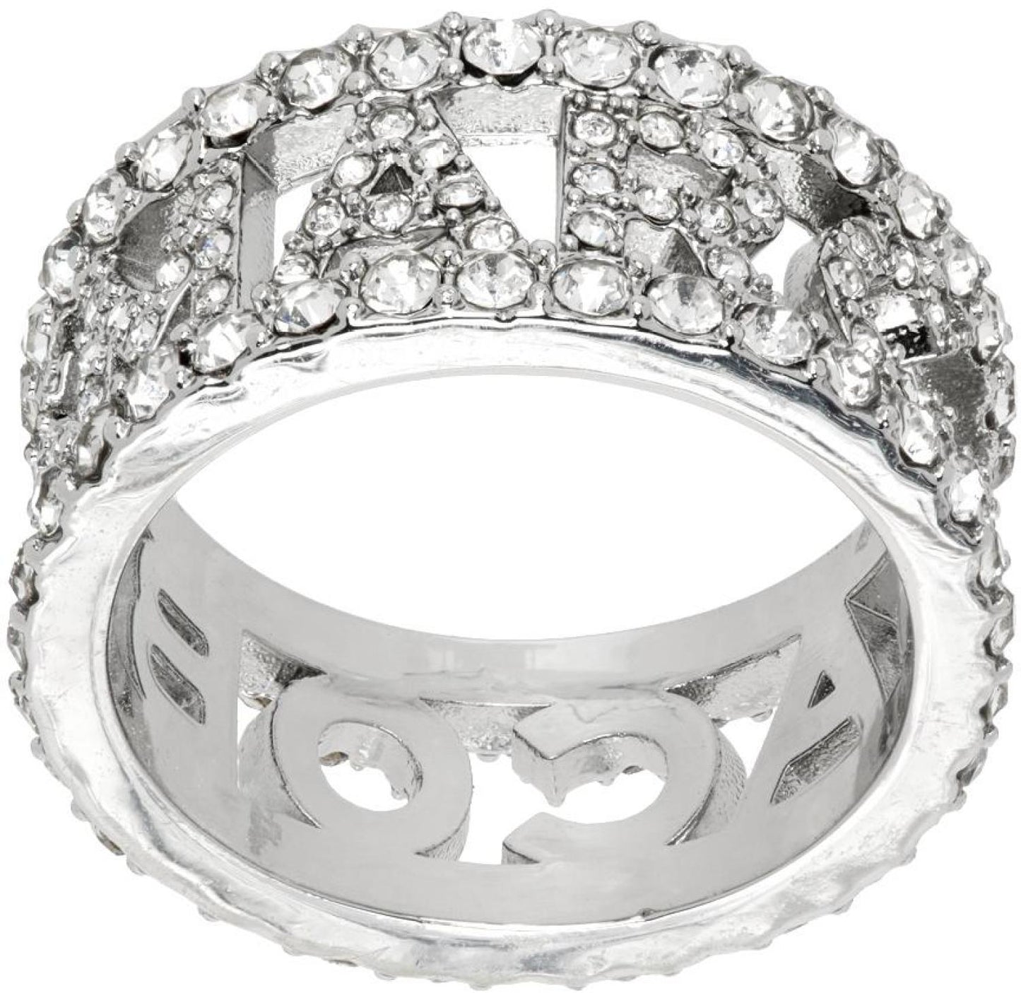 Silver 'The Monogram Pavé' Ring