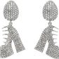 Silver Kiki Crystal Boots Earrings