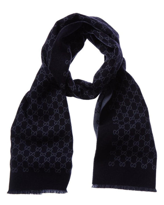 Gucci Double Jacquard GG Wool Scarf, unica