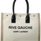 Saint Laurent Rive Gauche Small Canvas & Leather Tote
