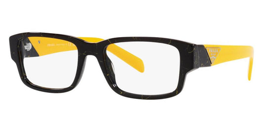 Prada Men's PR-07ZV-19D1O1 Fashion 53mm Black/Yellow Marble Opticals