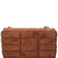 CELINE Monochrome Quilted Suede Shoulder Bag
