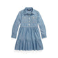Tiered Chambray Shirtdress (Little Kids)