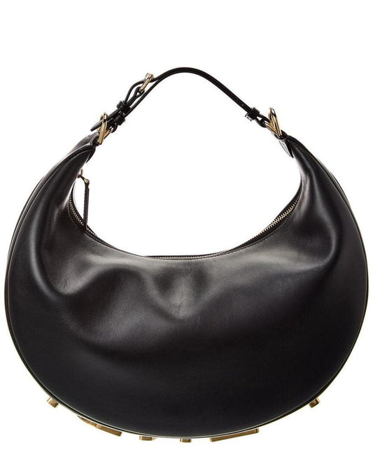 FENDI Fendigraphy Medium Leather Hobo Bag