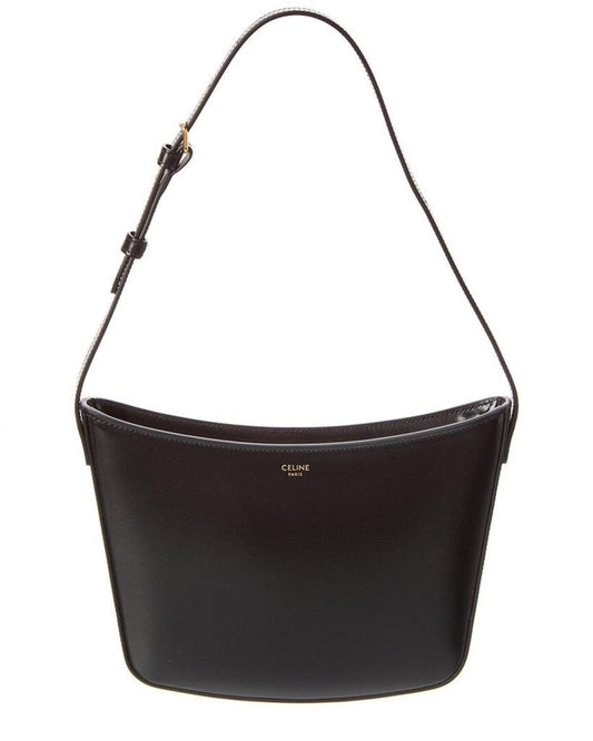 CELINE Croque Medium Leather Hobo Bag