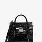 Campbell Mini Crocodile Embossed Leather Satchel