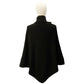 Women's Wide-Rib Button Turtleneck Poncho
