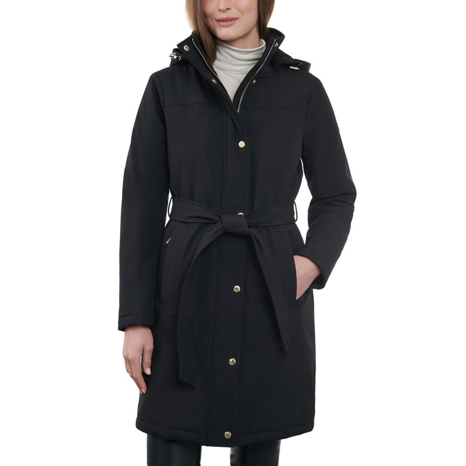 Women s Hooded Belted Raincoat Created for Macy s