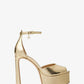 Martina Metallic Snake Embossed Leather Peep-Toe Platform Pump